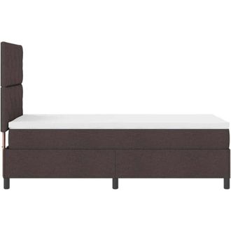 vidaXL Cama Tipo Box Spring Marr&oacute;n Oscuro 100 X 200 Cm Tela Vidaxl