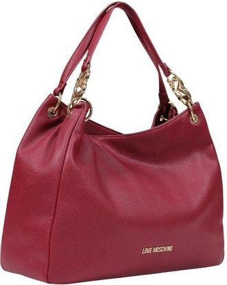 Love Moschino Textured Polyurethane Shoulder Bag - Red