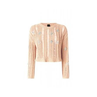 Pinko Pinko, Truien & Vesten, Dames, Beige, M, Rondgebreide bovenkleding