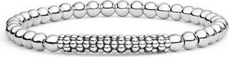 Lagos Caviar Beaded Stretch Bracelet in Silver at Nordstrom, Size Medium