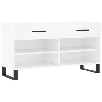 vidaXL Shoe Bench White 102x35x55 cm Engineered Wood Vidaxl