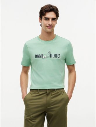 Tommy Hilfiger Mens Cabana Flag Logo T-Shirt - Green - XXL