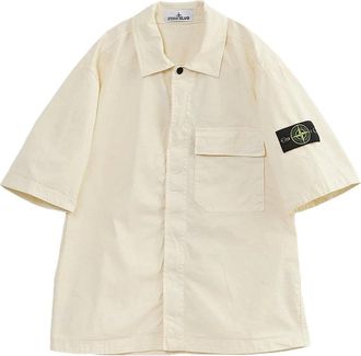 Stone Island Short Sleeve Shirt Ivory L1S1511000-25S0A10-V0093