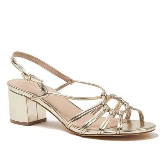 Lands End Pasadena Knotted Heel Sandals in Light Gold at Nordstrom, Size 8.5