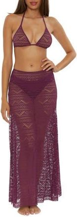 BECCA by Rebecca Virtue Color Play Multifit Cover-Up Skirt in Aubergine at Nordstrom Rack, Size Large
