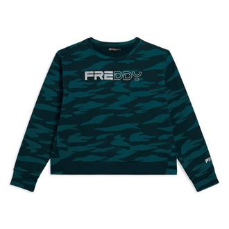 Freddy Felpa cropped con logo perlato e fantasia camouflage