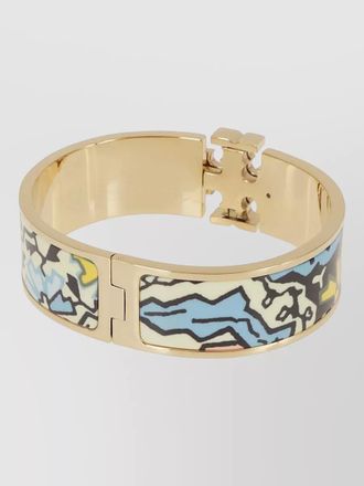 Tory Burch kira enamel signature wide bracelet design