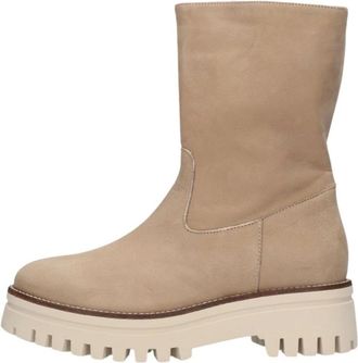 Notre-V Schoenen, Dames, Beige, 40 EU, Leer, 9030 Enkellaarsjes