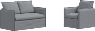 vidaXL Set Di Divani 2 Pz Grigio Chiaro Tessuto Vidaxl