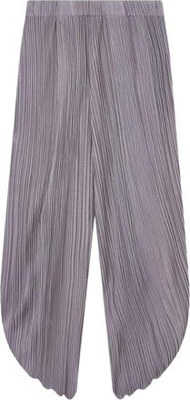 Giorgio Armani Wide Trousers, female, Gray, Size: L Pleated Jersey Trousers