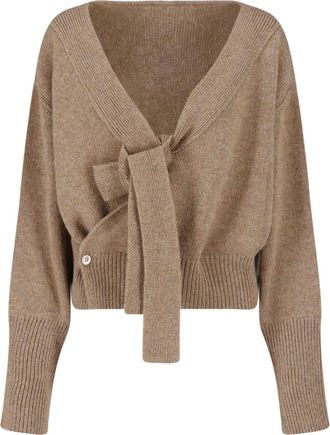 Ermanno Scervino Brown Wrap Cashmere Cardigan