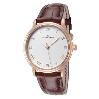 Blancpain Womens Villeret Ultraplate 18K Rose 29mm Auto Watch 6104-3642-55A