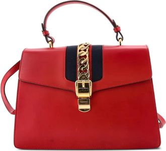 Gucci Sylvie Top Handle Bag Leather Medium satchel - Rosso