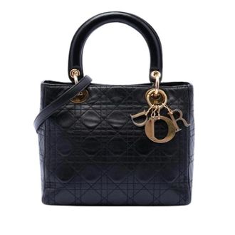 Dior Pre-owned Lady Handbag - Dames - Vintage Handtas - Zwart - ONE Size - Leer - Vintage