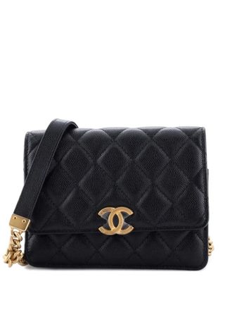 Chanel Bracelet on Chain Wallet on Chain Quilted Caviar Mini clutch bag - Zwart