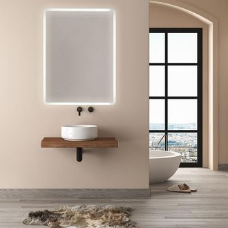 Paco Home Paco Home - Specchio Specchio Per Trucco Con Luce Bagno Illuminazione Indiretta Tipo 3, Rettangolare (60x80 cm)