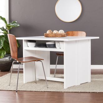 SEI Kempsey Convertible Console To Dining Table White