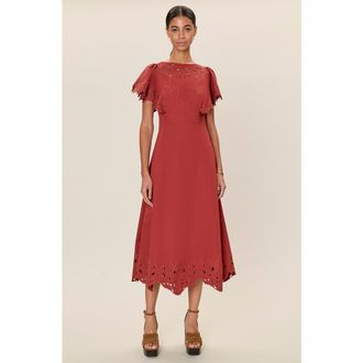 Rebecca Taylor Rachelle Dress in Burnt Sienna at Nordstrom, Size 10