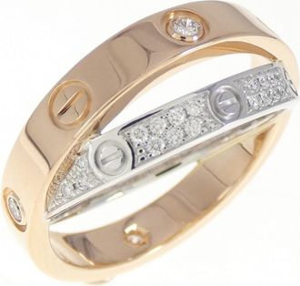 Cartier Pink Gold White Gold Pink Gold (18K) White Gold (18K) Band Ring (Pre-Owned)