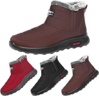 Generic Women Snow Boots Size 7.5 Winter Warm Slip On Ankle Booties Outdoor Anti-Slip Water Resistant Thickened Thermal Faux Fur Lined Boots Comfortable Walki