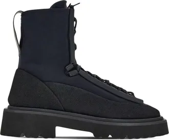 Ferragamo Hybrid Combat boots - women - CALFSKIN/Rubber/Fabric/Fabric - 5.5 - Black