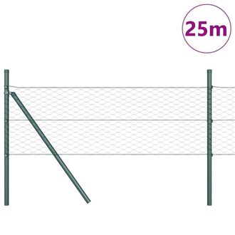Berkfield Home Hexagon Fence Green 0.8x25 m Steel