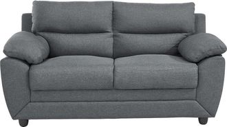 VENTE-UNIQUE.COM Sof&aacute; fijo poli&eacute;ster 2 plazas gris antracita 163x82cm