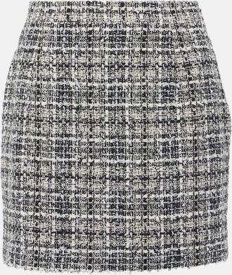 Alessandra Rich Checked lame tweed miniskirt