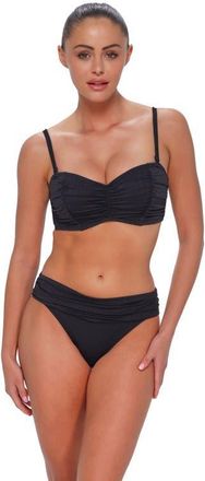 Sunsets Loretta Bandeau Bikini Swimsuit Top - DD Cup in Black Seagrass Texture at Nordstrom, Size 36