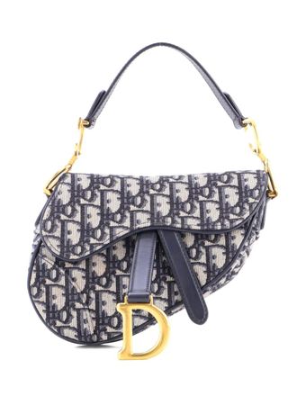 Dior Saddle Handbag Oblique Canvas Mini shoulder bag - Blauw