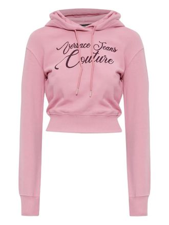 Versace Jeans Couture embellished hoodie - women - Cotton - M - Pink
