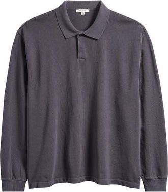 Madewell Compact Knit Polo in Coal at Nordstrom, Size Xx-Large
