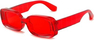 Generic Small Frame Men Vacation Sunglasses Women Outdoor Commuter Decorative Sun Glasses(Red)