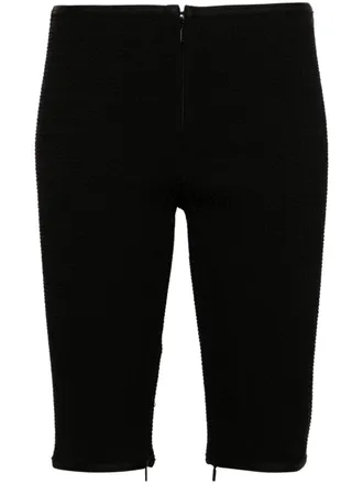 Gucci crinkled cycling shorts - women - Wool/Polyamide/Elastane/Viscose - 40 - Black