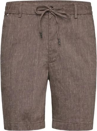 HUGO BOSS Heren, Korte broeken, Bruin, Maat: W32 Linnen