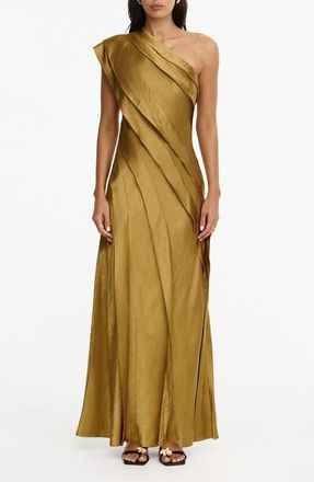 Acler Blenfleet One-Shoulder Gown in Brass at Nordstrom, Size 12