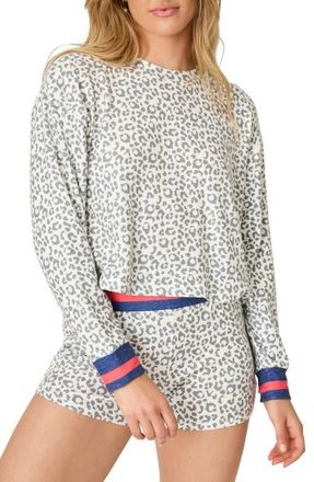 PJ Salvage Cats Meow Long Sleeve Pajama Top in Grey Multi at Nordstrom, Size X-Small