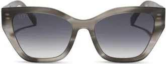 DIFF Eyewear Evie 54mm Cat Eye Sunglasses in Smoke Marble /Grey Gradient at Nordstrom