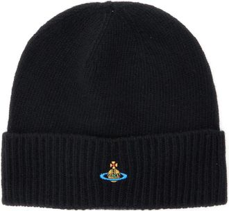 Vivienne Westwood Cashmere Beanie - unisex - Hoeden - Zwart - ONE Size - Kasjmier - Accessoires