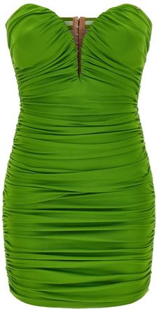 Elisabetta Franchi Green Heart-shaped neckline dress