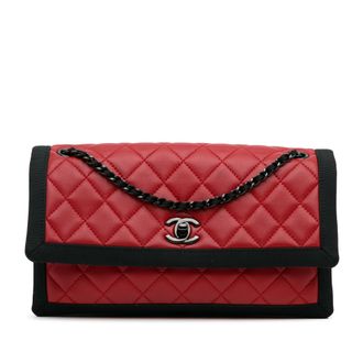 Chanel Klassieke Flap Bag Gequilt Leer Rood