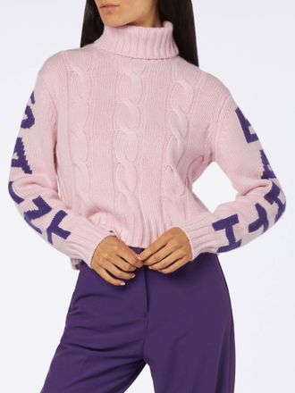 MC2 Saint Barth Woman Turtleneck Braided Sweater With Saint Barth Jacquard