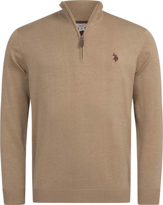 U.S.Polo Association heren half-zip gebreide trui USKnooxx van katoenmix