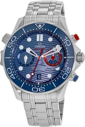 Omega Seamaster Diver 300M Chronograph Limited Edition 36th Americas Cup Blue Dial Stainless Steel Mens Watch 210.30.44.51.03.002