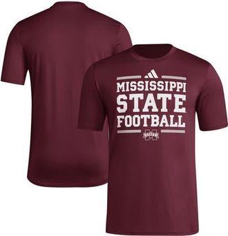 adidas Mens adidas Maroon Mississippi State Bulldogs Locker Football Pre-Game AEROREADY T-Shirt at Nordstrom, Size X-Large