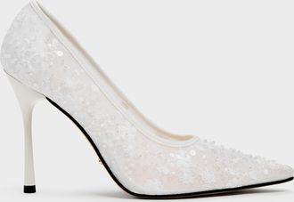 Charles & Keith Kyra Embroidered-Mesh Stiletto Pumps