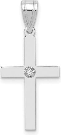 Diamond2Deal 14k White Gold.01 carat Diamond Cross Pendant