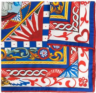 Dolce & Gabbana Sjaal met Carretto-patroon - Dames - Zijden sjaals - Veelkleurig - ONE Size - Accessoires