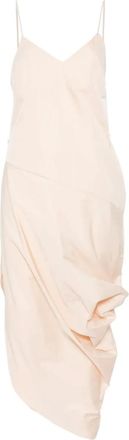 St.Agni drape-detail midi dress - Pink
