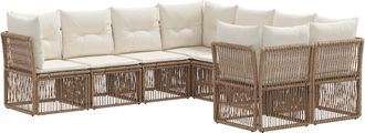 vidaXL Conjunto De Sof&aacute;s De Jard&iacute;n 8 Uds. 8-n&uacute;mero De Plazas Beige Vidaxl